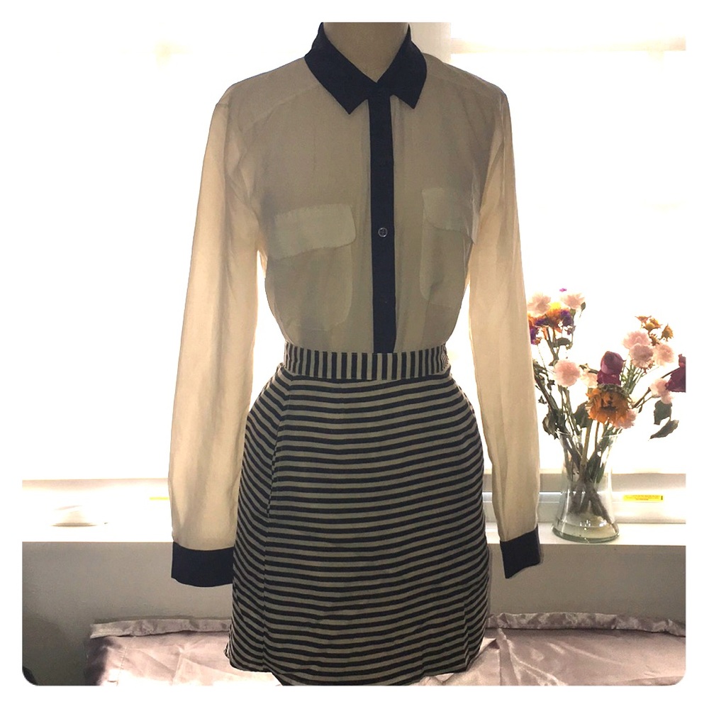 Striped Skirt shorter in front longer in back
